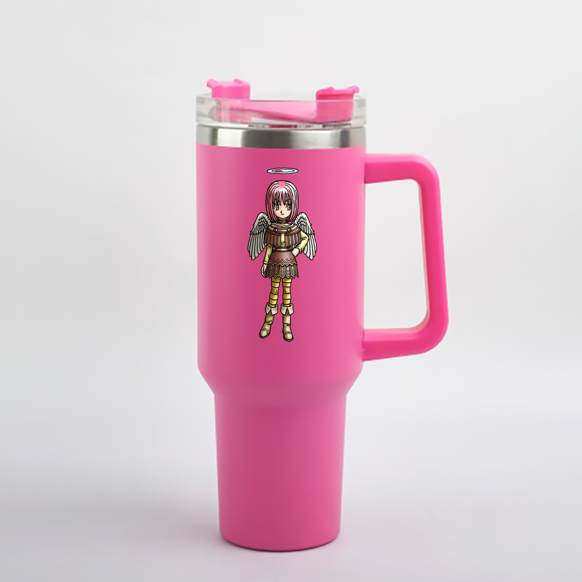 （画像用） ドラゴンクエスト Doragon Kuesuto Dragon Quest 1200mL車用タンブラー - クリスタルステッカー（プラスチックストロー付き）